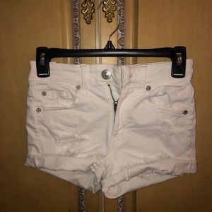 American Eagle white denim shorts